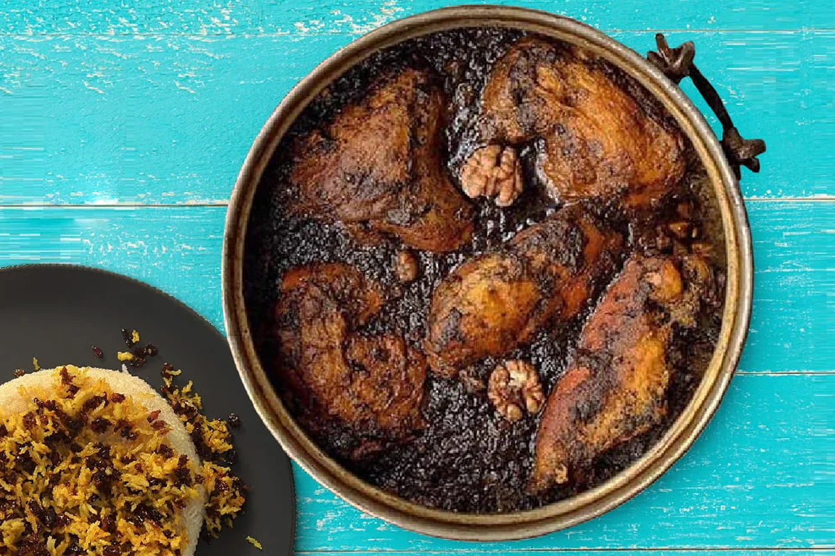 طرز تهیه مرغ ترش گیلانی- عکس سبزی مرغ ترش