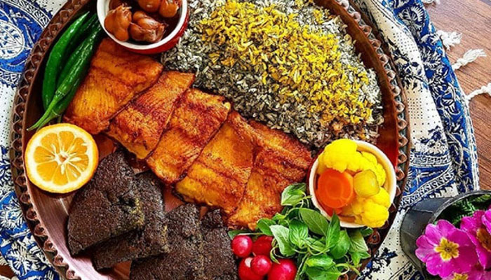 سبزی پلو با ماهی شب عید